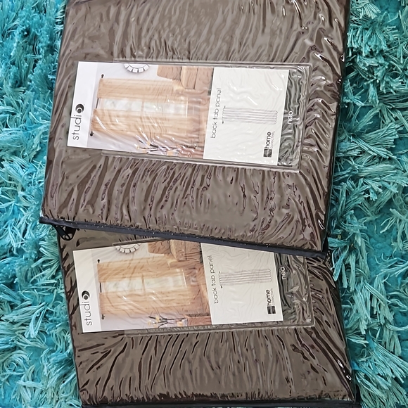 nip 2 j.c Penney home collection back tab panels 54 x 84 espresso studio - Picture 1 of 4